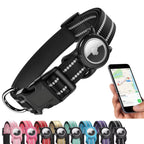 Waterproof Dog Collar with AirTag Holder, Reflective Soft Padding, Safety Buckle, and Adjustable Fit
