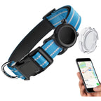 Waterproof Dog Collar with AirTag Holder, Reflective Soft Padding, Safety Buckle, and Adjustable Fit